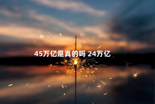 45万亿是真的吗 24万亿